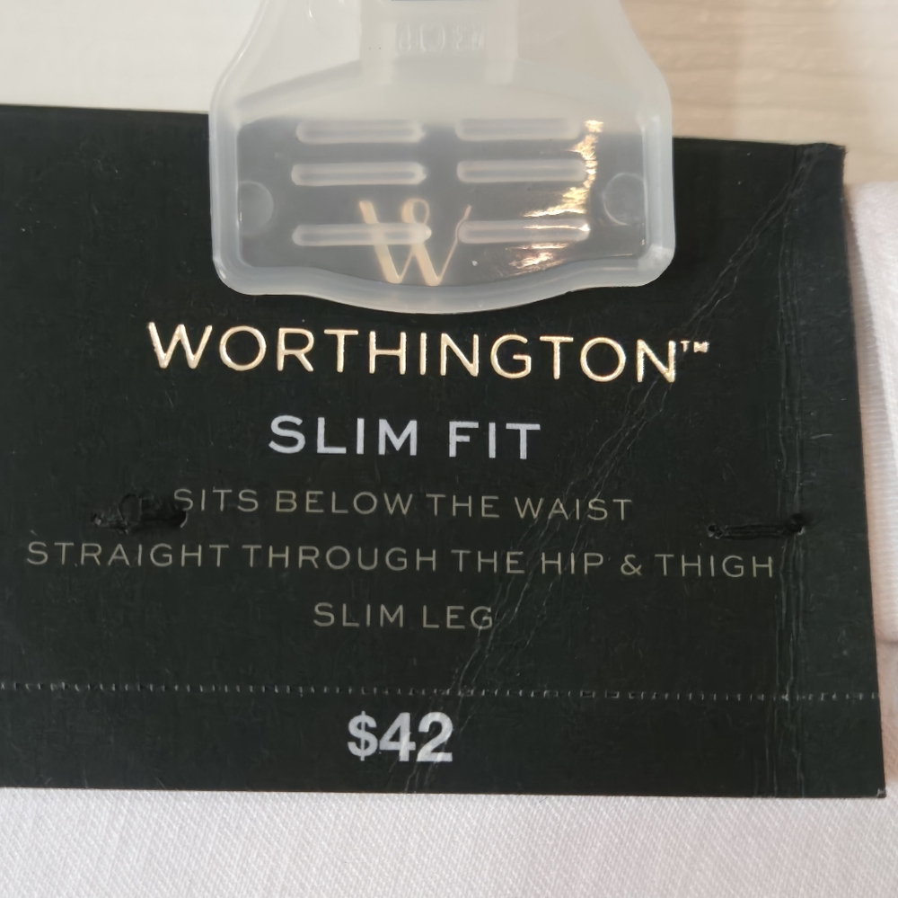 Worthington White Jeans Ankle Slim Fit $42 NEW Size 8 Jeans Denim Cropped Preppy - Picture 6 of 9